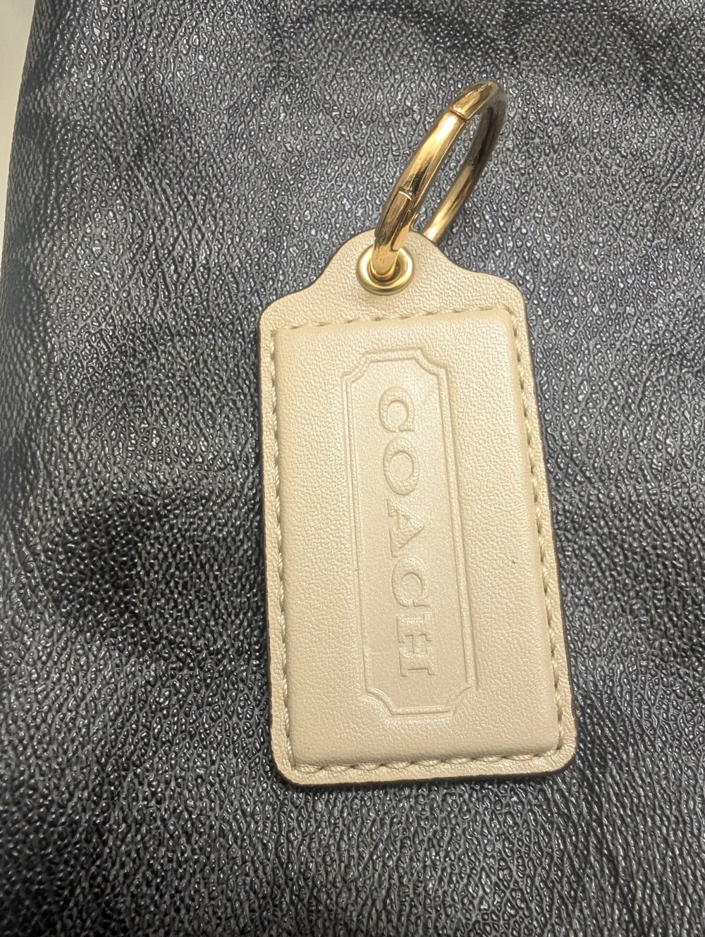 COACH Leather Hang Tag Bag Charm Y2K